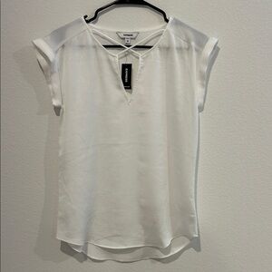 Express White V-Neck Blouse
